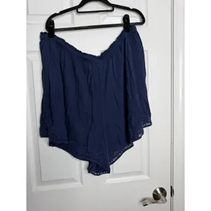 AERIE Lace Trimmed Gauzey‎ Navy Blue Shorts Size XXL thumbnail 2