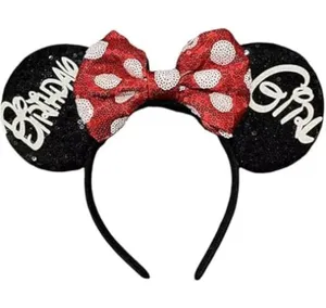 Mouse Ears Headbands with Bow Minnie Costume Hair Accessories for Women Birthday thumbnail 1