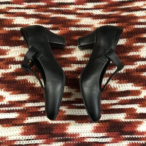 Y2K Black Gothic Preppy Whimsygoth leather t-strap maryjane dark academia loafers pumps oxfords heels schoolgirl-Size 7.5W thumbnail 5