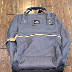 Stylish Navy travel Backpack with phone charger and lots of compartments thumbnail 2
