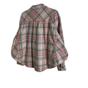 Oversized Plaid Flannel Shirt Button thumbnail 10