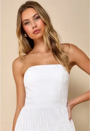 Lulus White Strapless Maxi Dress thumbnail 3