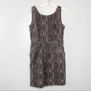 J. Crew Grey White Sleeveless Midi Dress Pocket Capsule Wardrobe Career Casual 6 thumbnail 2