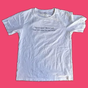 White Mickey Mouse Shirt “Eat an Apple” thumbnail 1
