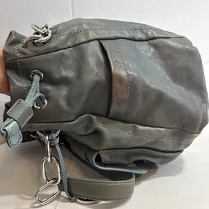VTG Michael‎ Kors Y2K Distressed Boho Gorpcore Purse Chunky Silver Leather Bag thumbnail 10