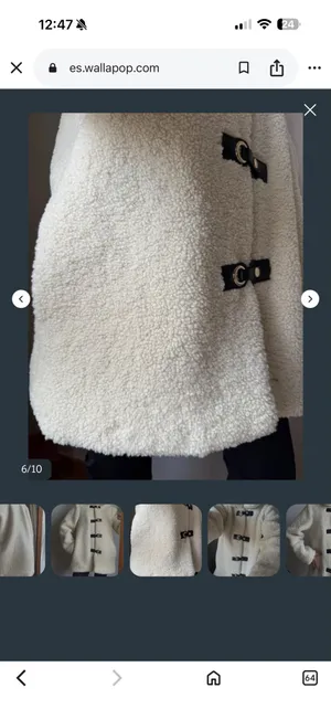 Zara Cream Faux Shearling Toggle Jacket with Black Trim thumbnail 7