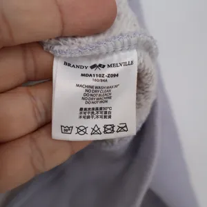 Brandy Melville Christy Full Zip Hoodie Lavender Purple Oversized Sweatshirt thumbnail 3