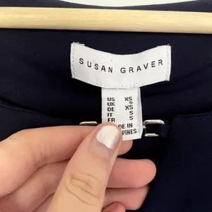 Susan Graver navy blue knee‎ length dress sleeveless summer sundress women's XS thumbnail 3