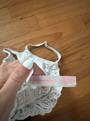PINK Victoria's Secret White Lace Longline Bralette thumbnail 3