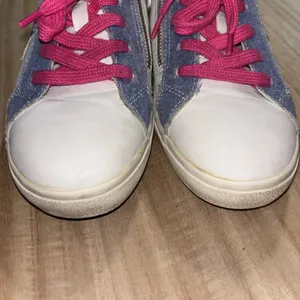 Vintage Havana Sneakers Women's Sz 5 White Leather Denim Pink Zip Closure thumbnail 8