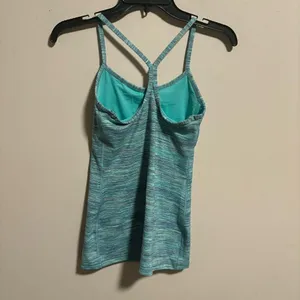 Lululemon Power Y Tank Heathered Green Tank Top- Size 4 thumbnail 2