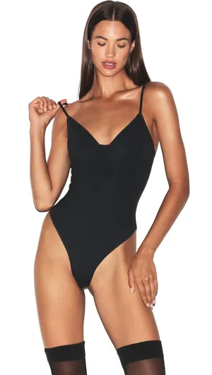 NWT Skims Cotton Shapewear Thong Bodysuit XS thumbnail 1