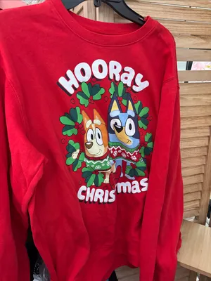 Bluey Red Holiday Sweatshirt Large thumbnail 1