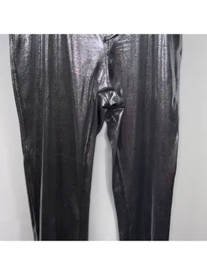 Halara Metallic Silver High Rise 7/8 Leggings M thumbnail 3