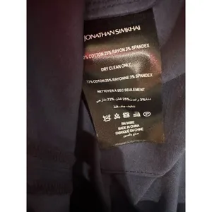 Jonathan Simkhai Midnight Black Front Slit Tailored Pants Small 6 Blue thumbnail 9