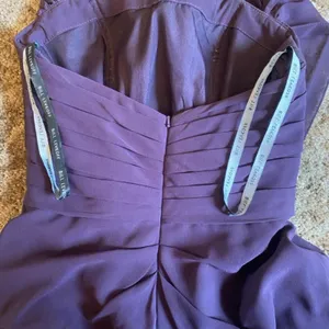Bill Levkoff Purple Chiffon Maxi Bridesmaid Dress Formal Gown thumbnail 6