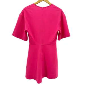 GANNI Hot Pink Mini Dress V-Neck Short Sleeve A-Line Scandi Chic Size 38 US‎ 6 thumbnail 7