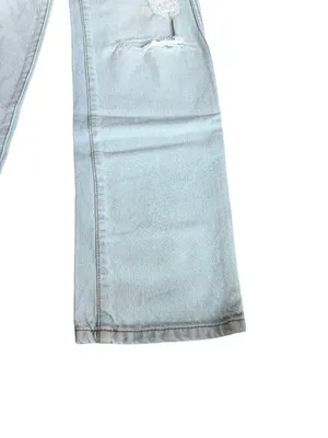 Revice High Waisted Straight Leg Jeans Distressed Denim Light Wash Size 26 Women thumbnail 5