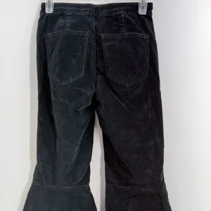 Free People Just Float On Velvet Flare Jeans 24 Black Bell Bottom Raw Hem thumbnail 5