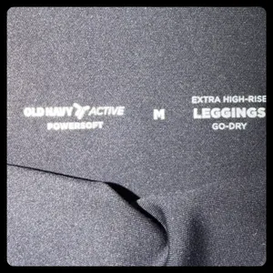 Old Navy Leggings Women Medium Black Extra High-Rise Powersoft GoDry Yoga Active thumbnail 2