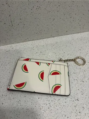 Kate Spade Staci Watermelon Party Medium L-zip Card Holder key ring NWOT thumbnail 4