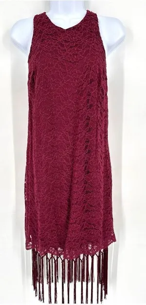 Lush Clothing NwT cocktail Lace‎ & Fringe Dress Small wedding party flapper costume thumbnail 1