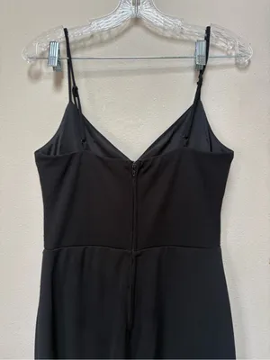 City Triangles Black Rhinestone Fringe Maxi Dress Size 7 Y2K Formal thumbnail 5