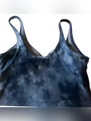 Lululemon align tank top with pads size 10 diamond dye navy EUC run gym fun thumbnail 2