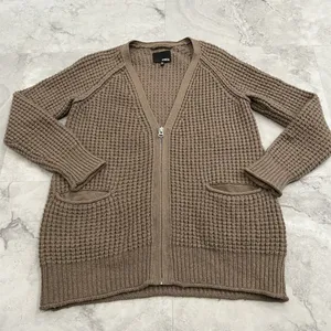 Wilfred Free Zip Alpaca Wool Blend Cardigan Sweater Women's Xsmall XS‎ Brown thumbnail 1