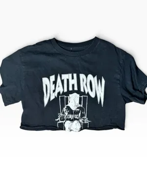 Death Row Records Black Cropped Graphic Tee T-Shirt (Size S/P) thumbnail 2
