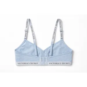 Victoria’s‎ Secret Logo Bralette M Blue Heather NWT thumbnail 3