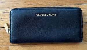 MICHAEL‎ KORS Leather Wallet Black Zipper thumbnail 1