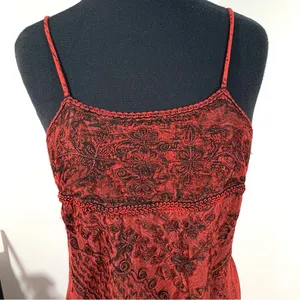 Vintage Step In Style Red & Black Embroidered Dress thumbnail 4