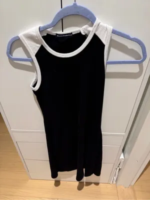 Brandy Melville Black Tank Top with White Trim thumbnail 2