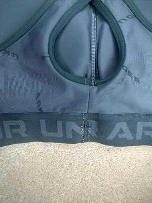 Under Armour Crossback Compression Sports Bra Grey Removable Pads Workout thumbnail 4