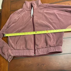 Lululemon Brushed Softstreme‎ Funnel Neck Full Zip Red Merlot thumbnail 8