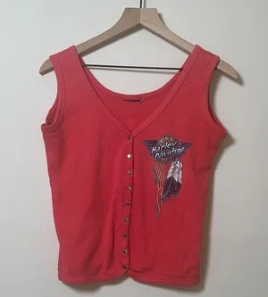 Harley-Davidson Buttoned Tank Top Rare And Vintage thumbnail 1