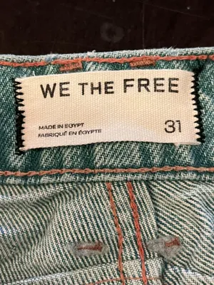 We The Free Wide Leg Jeans Womens 31 Light Wash Blue High Rise Seamed Denim thumbnail 8