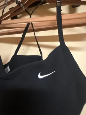 Nike Dri-FIT Black Sports Bra With Adjustable Straps & Just Do It Logo. Lightwei thumbnail 3