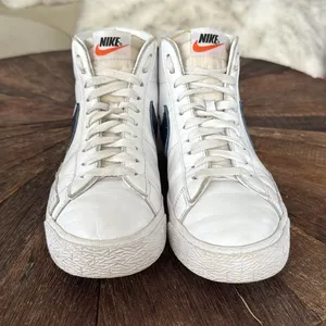Nike Zoom Blazer Mid ISO SB Orange Label White/Navy Leather w/ Exposed Tongue thumbnail 5