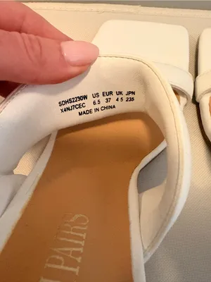 Dream Pairs White Double-Strap Square Toe Slide Heels thumbnail 4