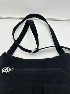 Vera Bradley Black Microfiber Hipster Large Adjustable Strap Crossbody Bag thumbnail 6