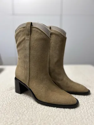 Everlane $298 The Outlaw Suede Cowboy Western Boot in Sand Size 6.5M thumbnail 10