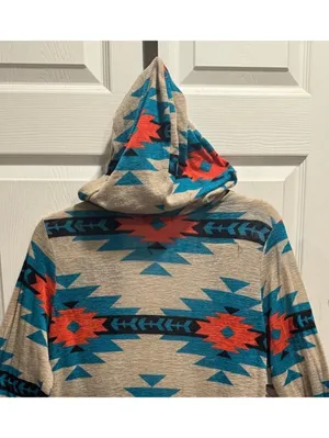 Western Aztec/Tribal Cardigan women Size L thumbnail 4