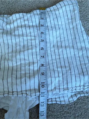 Abercrombie And Fitch White Black Stripped Linen Blend Mini Skort Skirt Large 32 thumbnail 10