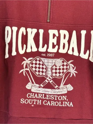 Aeropostale Maroon Pickleball Charleston Graphic Quarter-Zip Sweatshirt thumbnail 2