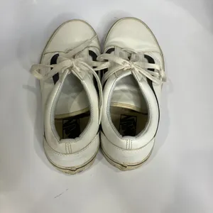 Vans white leather sneakers skateboarding punk unisex sizing‎ women's 10 men 8.5 thumbnail 5