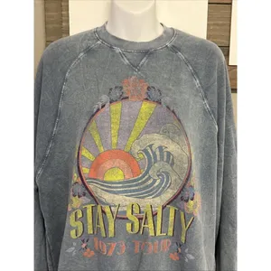 Billabong X The Salty Blonde Faded Blue Long Sleeve Relaxed Sweatshirt- Small thumbnail 2