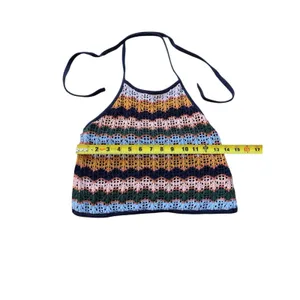 American‎ Eagle Crochet Halter Top XS Multicolor Chevron Boho Festival Core thumbnail 6
