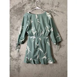 Saints +‎ Secrets Sage Green Floral Cutout Mini Dress Romantic Feminine Large thumbnail 5
